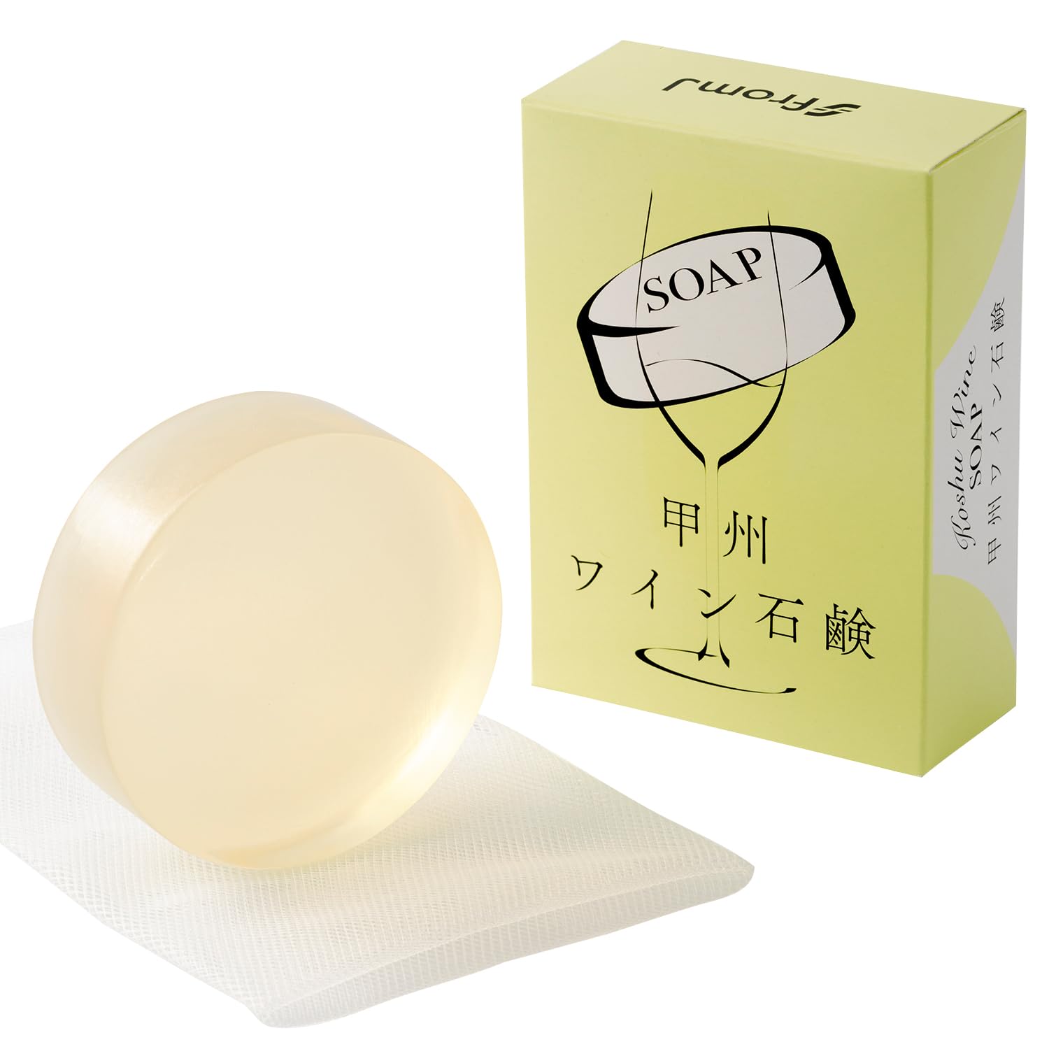 

From J with Yamanashi White Koshu Wine Handmade Transparent Aged for 50 Highly Gentle Facial Cleansing Foaming Net 100g [Made Wine] Soap, Soap,