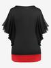 Rosegal Gothic Cowl Front Colorblock Zippered Butterfly Sleeve Top