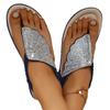New fan glass rhinestone woven beach sandals women's large size herringbone women's sandals