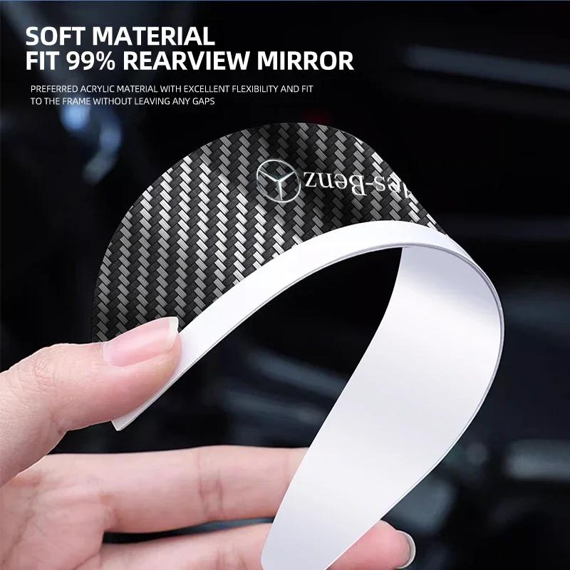 2Pcs Car Rearview Mirror Rain Eyebrow Carbon Fiber For Mercedes Benz B/C/E/S Clase A C200L GLC GLK W166 W163 W221 Car Accesorios