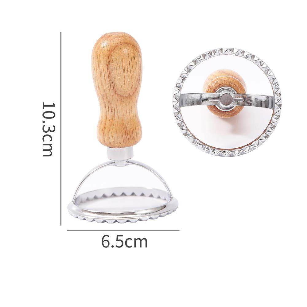 Cutter Stamp Set - Press Stamp with Reading Dough Cutter and Wooden Handle for Ravioli Maker Pasta Cutter Pasta