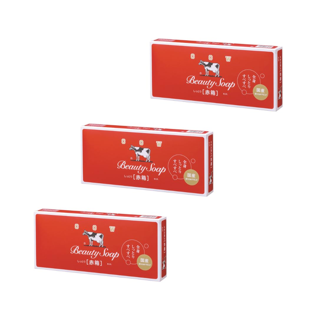 Red Box Soap, 85g x 6 pieces x 3 sets, Facial Cleansing, Skincare, Essential for Everyday Life, Includes Original Pocket Tissues