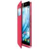 Coque folio stand - wiko - getaway - corail - microfibre - support intégré