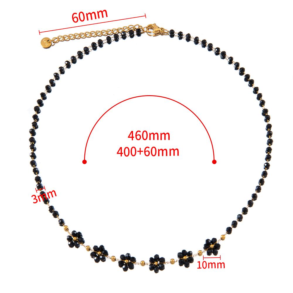1pcs Stainless Steel Crystal Flower Beaded Chains Lobster Clasps Braid Bracelet Necklace for Women DIY Jewelry Making Wholesale