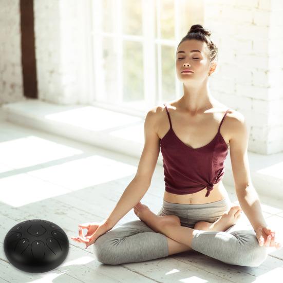 11 Notes 10 Inches Diameter Lotus Type Steel Tongue Drum Handpan Percussion Instrument with Bag Music Score Mallets