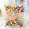 Pack Of 100 User Friendly Bamboos Skewers Camping Utensils For Cocktails Fruit Decorations Wedding Parties Supplies