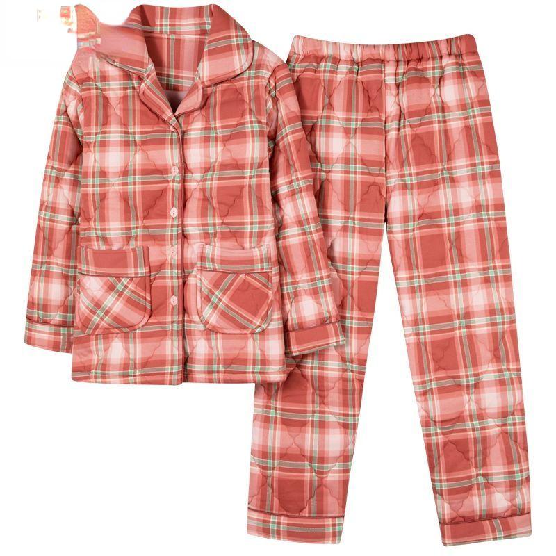 Нові жіночі піжами осінь-зима Теплий одяг з бавовняною підкладкою Тришаровий бавовняний одяг для сну Великий розмір Домашній одяг