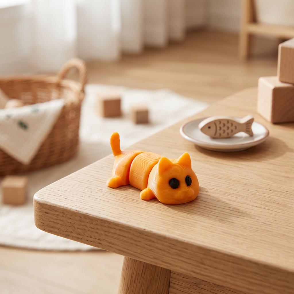 3D Printed Articulated Toy for Kids with Movable Joints, Cute Collectible Animal Figure