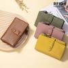 New Soft Leather High-end Women's Short Wallet Large Capacity Fashionable Folding Small Wallet Detachable Card Bag
