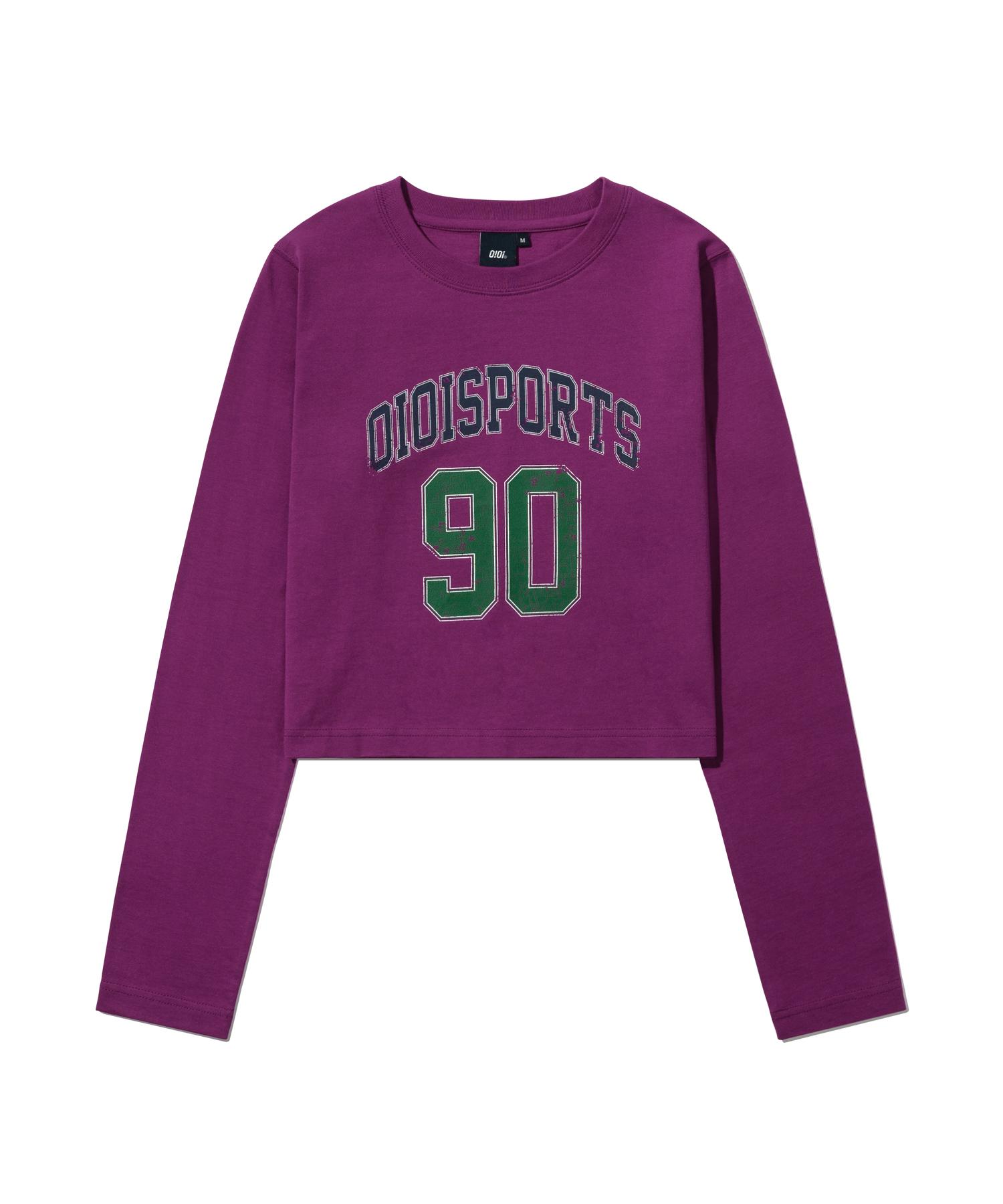 Oioi Collection 90S Crop Long Sleeve T-Shirt_Magenta M