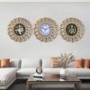 Living Room Home Wall Decoration Wall Clock Set Southeast Asia Antique Frame Hollow Clock Font Clear Quartz Clock