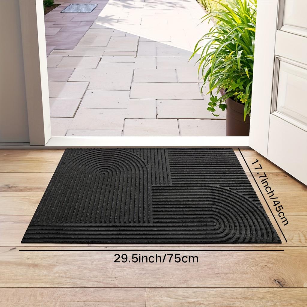 1 Stück Gestreifte Fußmatte - Rutschfeste Flache Eingangsmatte, Gestreifte Innen-/Außenmatte für Haustür, Terrasse, Handwaschbare -ähnliche Matte