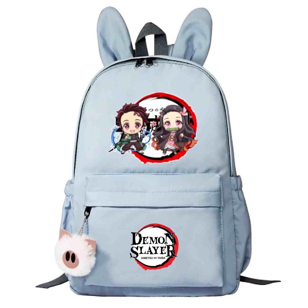 Plecak szkolny z motywem pogromców duchów, wersja koreańska, personalizowany plecak z króliczymi uszami, moda studencka, casualowy, modele męskie i damskie