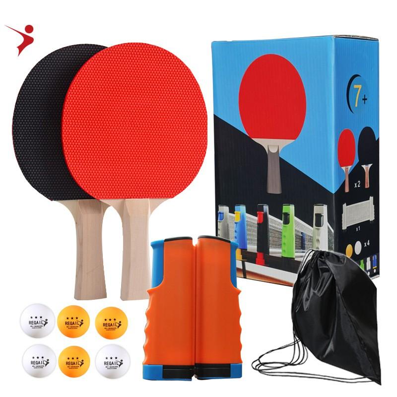 Portable Table Tennis Net Set With 2 Rackets 6 Training Balls Compact Practice Kit Home School Outdoor Use
