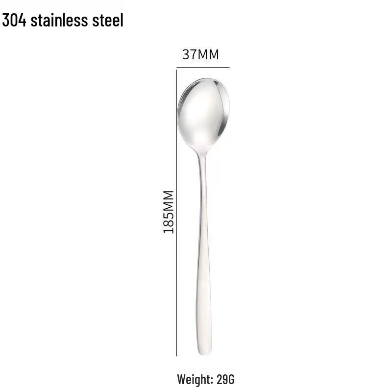 304 Stainless Steel Korean Style Tableware: Soup Spoon, Table Fork, Coffee Stirring Spoon, Long-Handle Thickened Spoon & Fork.