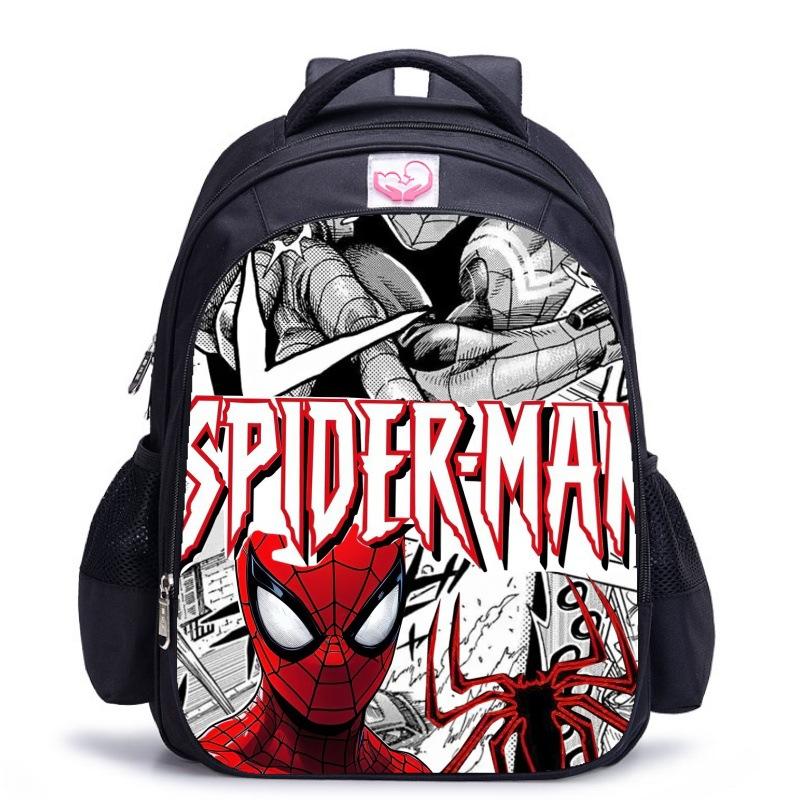 Children'S Shoulder Bag Web‑pattern Spider-Man Cartoon Printed School Bag