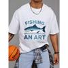 Angel T-Shirt Weiß Fisch und Text Angeln Eine Kunst Design für Outdoor-Aktivitäten und Angelbegeisterte