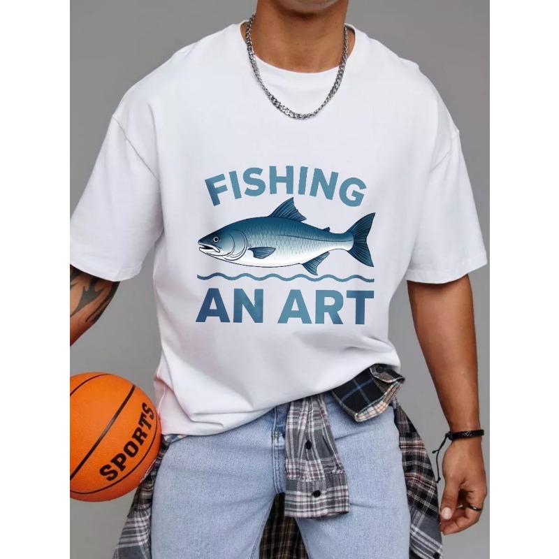 Angel T-Shirt Weiß Fisch und Text Angeln Eine Kunst Design für Outdoor-Aktivitäten und Angelbegeisterte