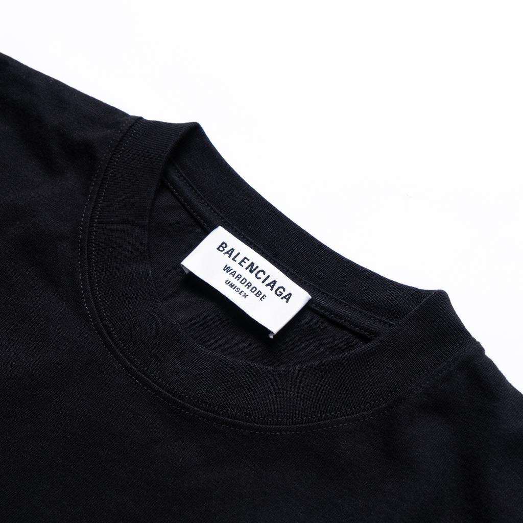 Balenciaga Mosaic Logo BB Alphabet Loose Short Sleeve Black Women's 612965TKVI71070