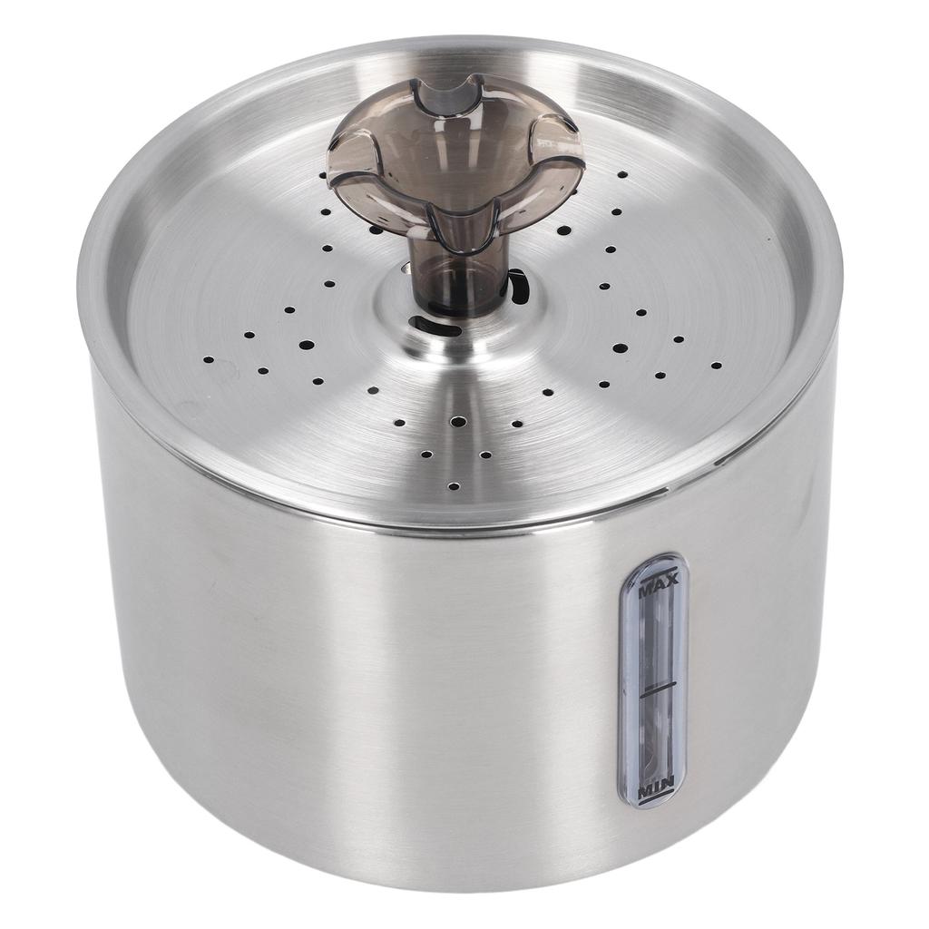 2.5L Cat Water Fountain 304 Stainless Steel Automatic Pet Water Drinking Dispenser with Water Level 