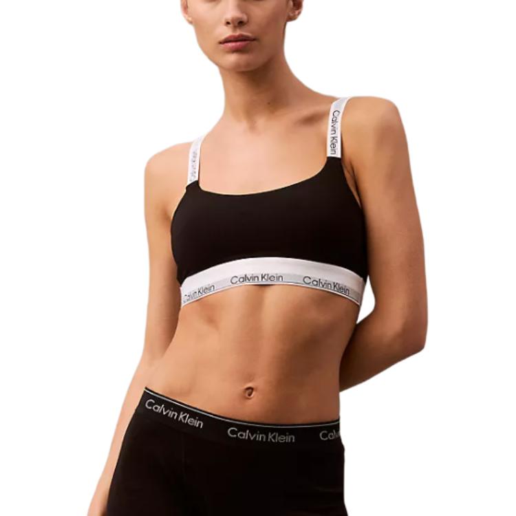 

Calvin Klein Breathable Comfortable Letter Strap Bra With Padding Women underwear Black QF7970-001 S