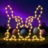 LED Window Light Easter Hanging Lamp with 8 Dynamic Modes Remote Control Timer Battery Operated Waterproof Metal Easter Bunny