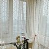 1 Panel,Rod Pocket White Flower Lace Tulle Curtain for Window Sliding Door Kitchen Light Translucent Living Room Sheer Romantic Home Decoration