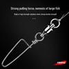 High-Speed Stainless Steel Fishing Swivel Connector with Eight-Character Ring - Curved for Big Game Sea Fishing