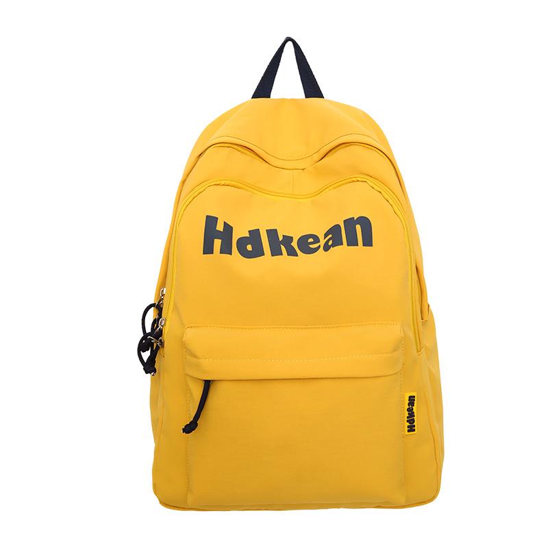 Solid Color Letter Backpack Women's Lightweight Large Capacity Backpack Student Schoolbag