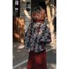 Women's Retro Winter Set: High-End Short Jacket and Slimming High-Waisted Red Wide-Leg Pants.