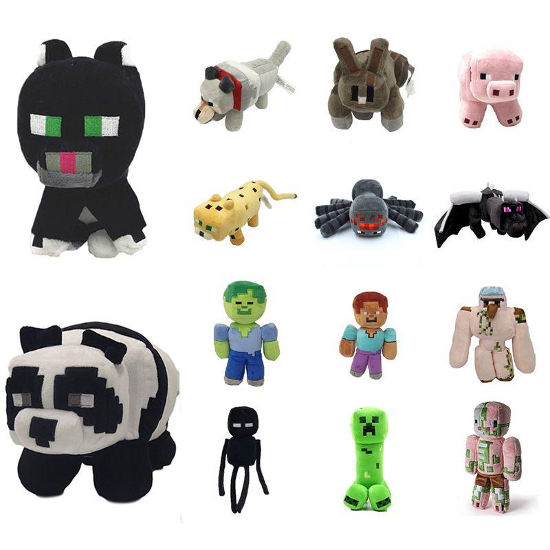 Adorable Minecraft Plush Toys Featuring Soft Creeper Enderman And Wolf Characters
