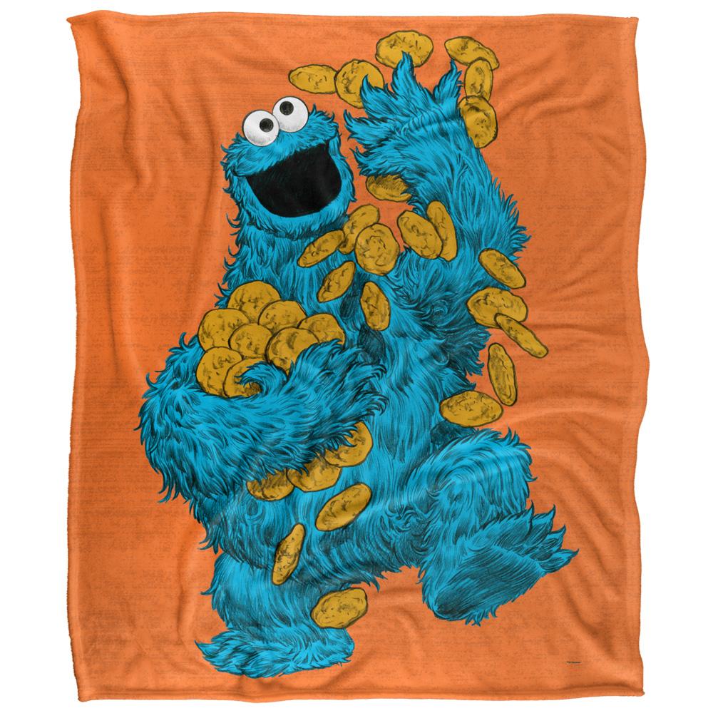 Sesame Street Painted Cookie Monster Blanket