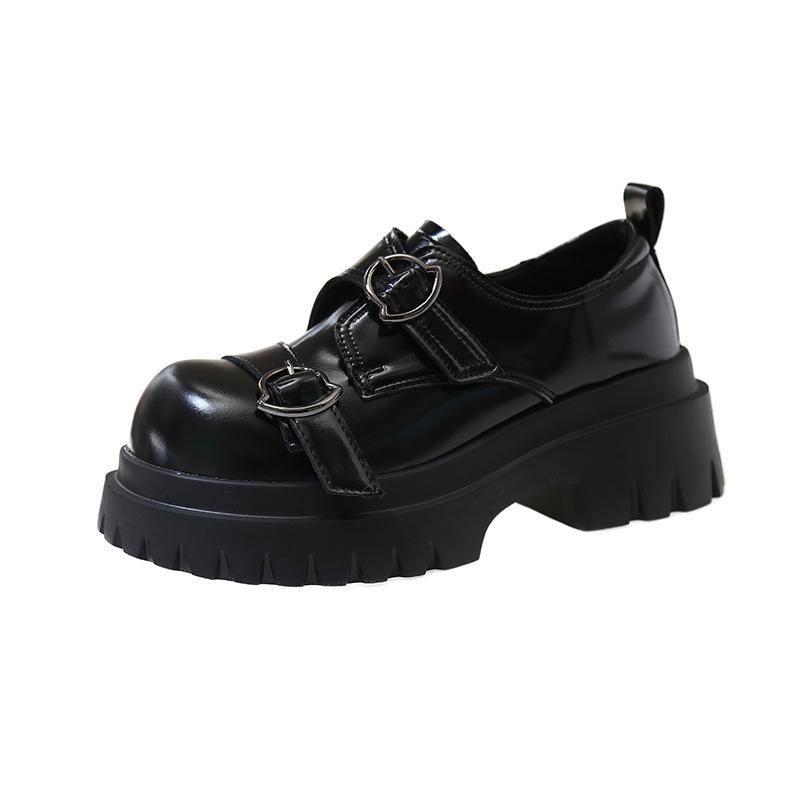 Fashion trend British style platform small leather shoes women's 2025 new spring skirt French round head Mary Jane shoes