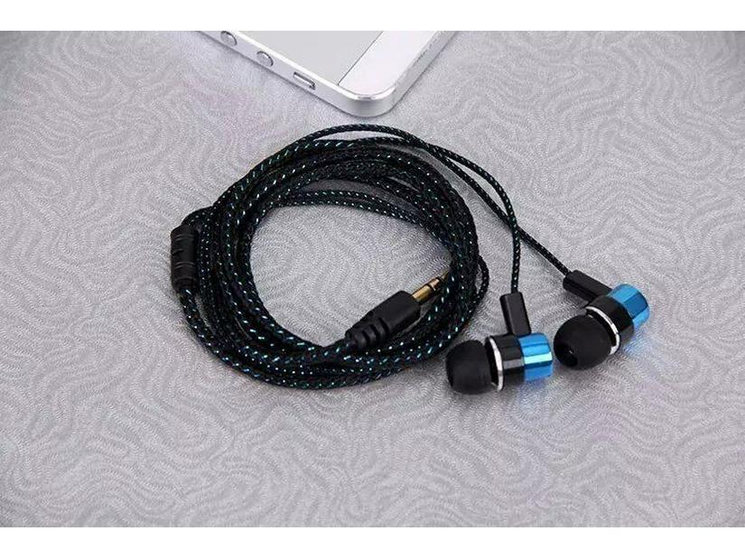 

Braided Heavy Bass In-Ear Earbuds with Cloth Rope Wiring синій