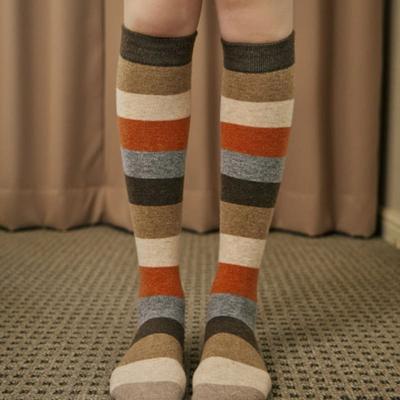 Bananasisters chaussettes hautes rayées en laine cachemire indie (2 couleurs)