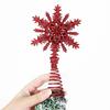 1Pc Gold Stamping Christmas Metal Exquisite Tree Top Star Party Decoration Snowflake Glitter Christmas Decoration