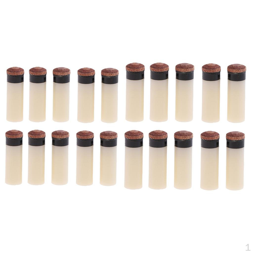 20pcs Pool Cue Tips Billiard Hard Tip White