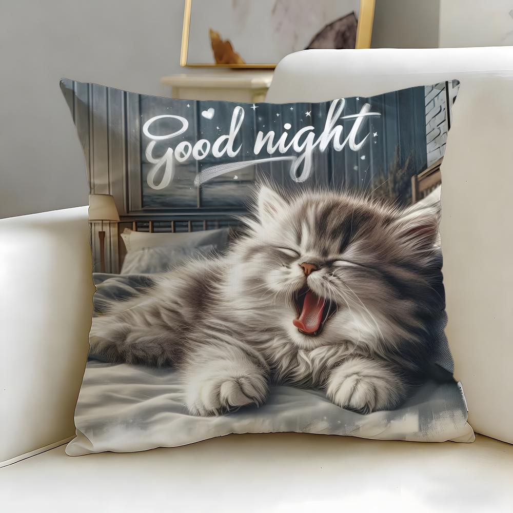 Classic Animal Cat Cushion Cover Soft & Easy-Wash Pillow Case – Versatile for Couch, Bed, Travel and Office