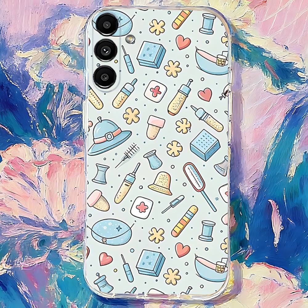

Medicine Doctor Nurse Cartoon Clear case suitable for Samsung S30,S25,S24,S23,S21,S22,S20,S10,5G,FE,lite,PIus,Ultra Transparent SamsungS21Ultra