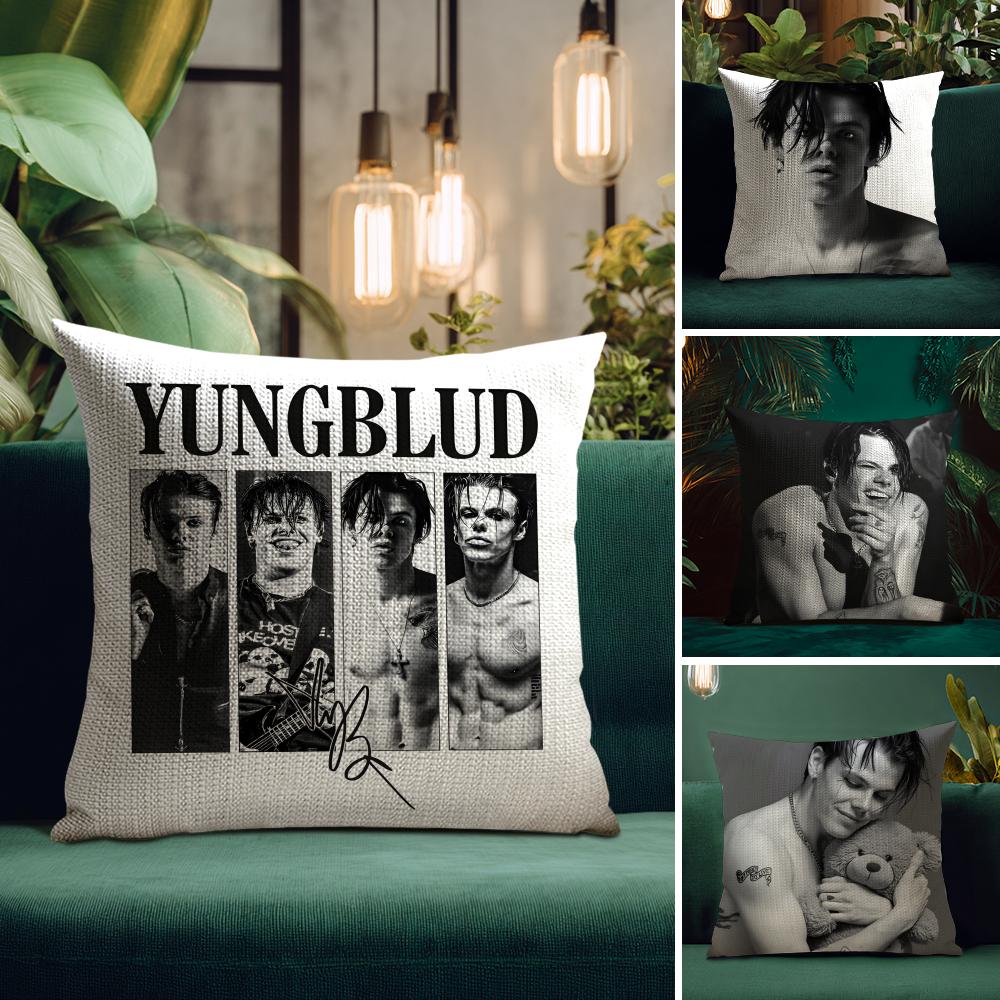 YYungblud Singer Cushion Cover Natural Linen Pillow Case DoubleSided Print Decorative Sofa Pillowcase Home Decor Gift
