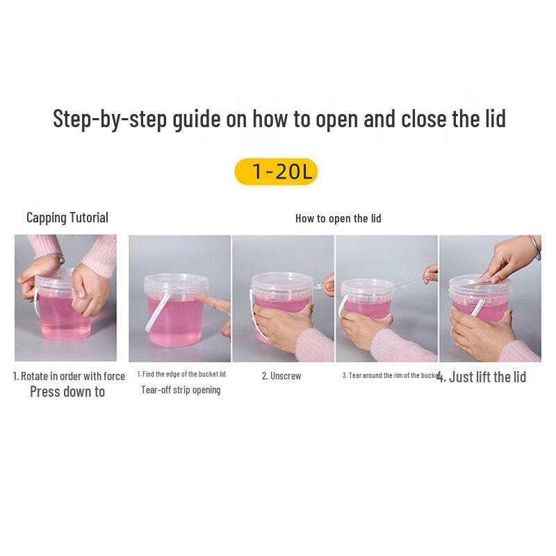 AyaYue Transparent Plastic Storage Bucket with Lid