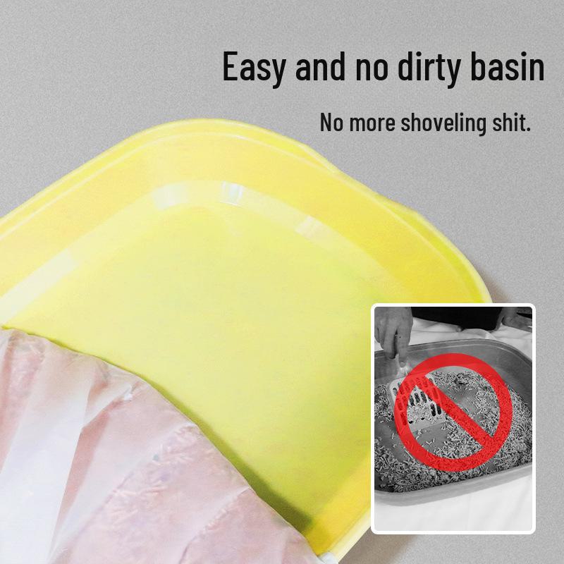 "Disposable Cat Litter Box Bags - Large, No Shovel Needed"