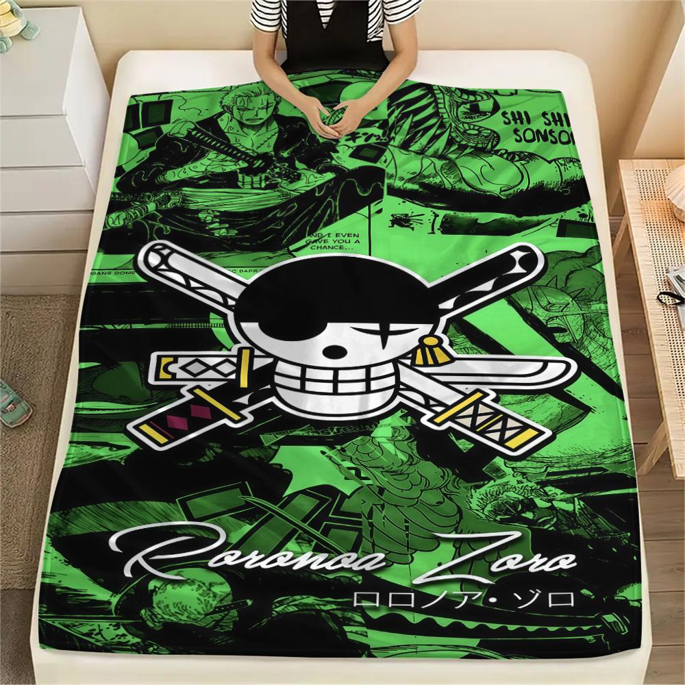 1PC One Piece Straw Hat Pirates Patterned Flannel Blanket Suitable For All Seasons For Home Decor Warmth And Comfort Gifts Holiday Present