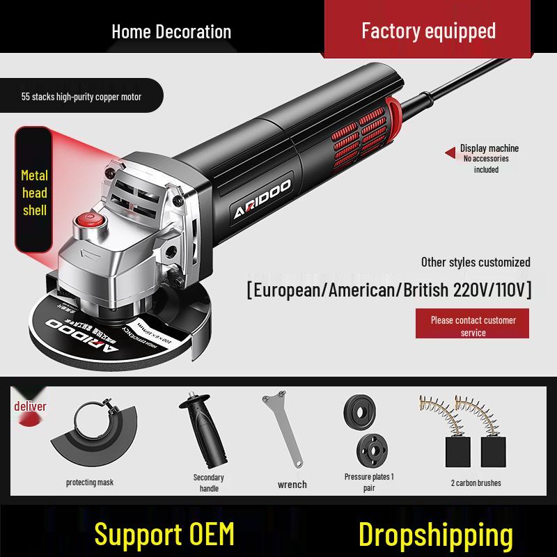 Német Multifunkcionális Sarokcsiszoló: Otthoni és ipari használatra köszörüléshez, polírozáshoz és vágáshoz.