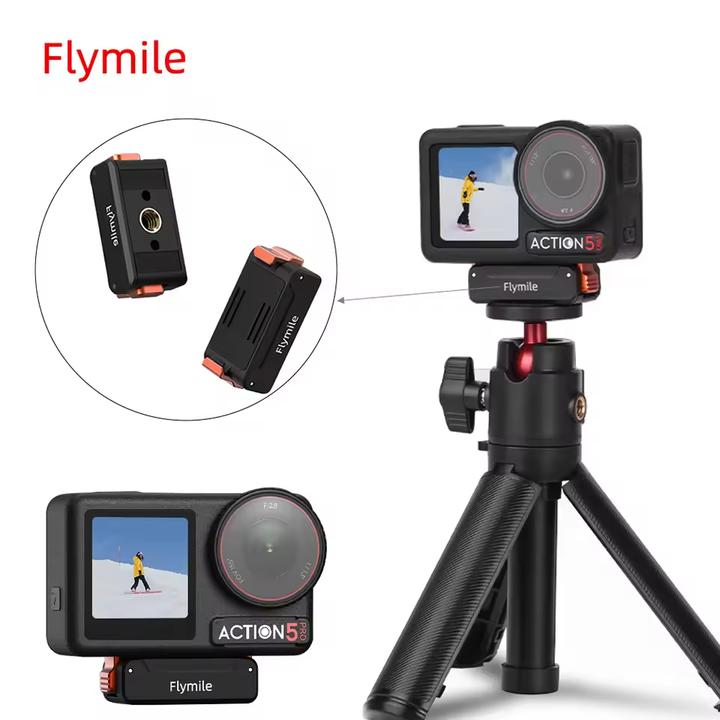 For DJI ACTION 4/5 Pro Sport Camera Magnetic Base Anti-Slip Camera Mount Adapter 1/4" Screw Quick Release Adapter Extension Base