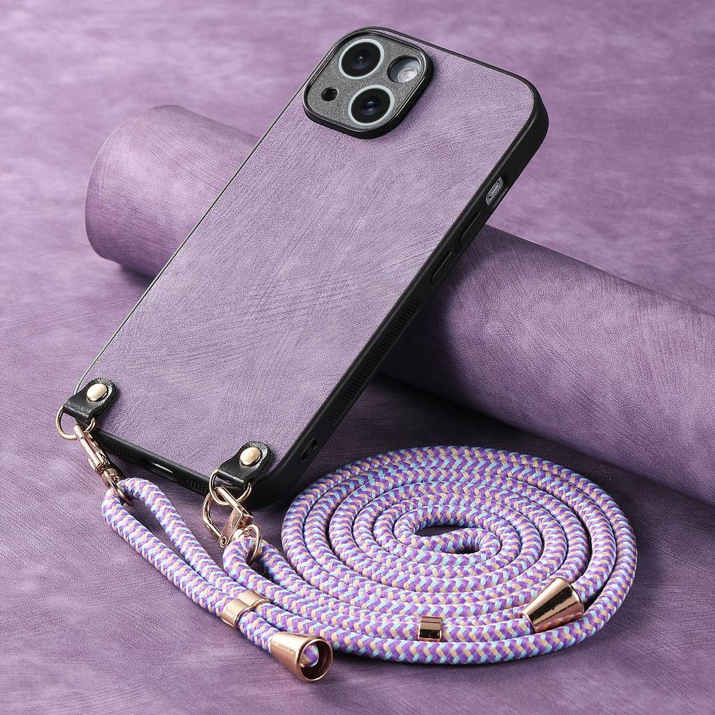 Luxury Crossbody PU Leather Lanyard Mobile Phone Case with Holster for iPhone 17 Air 16 15 14 13 12 11 Pro Max