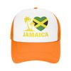 Jamaica I Love Jamaican Flag Trucker Caps Unisex Women Fashion  Hat Trucker Worker Cap Sports Cap Adjustable Mesh Baseball Cap