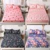Flower Strawberry Print Bed Cover Dustproof Fabric Bedspread Mattress Protective