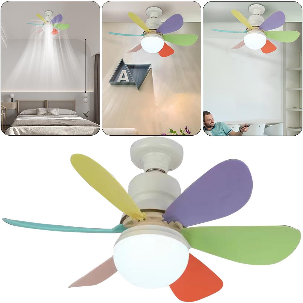E27 Socket Fan LED Light E27 Base 42cm Modern LED Ceiling Fan Remote Control Chandelier Ceiling Fan 3 Speeds for Bedroom Kitchen