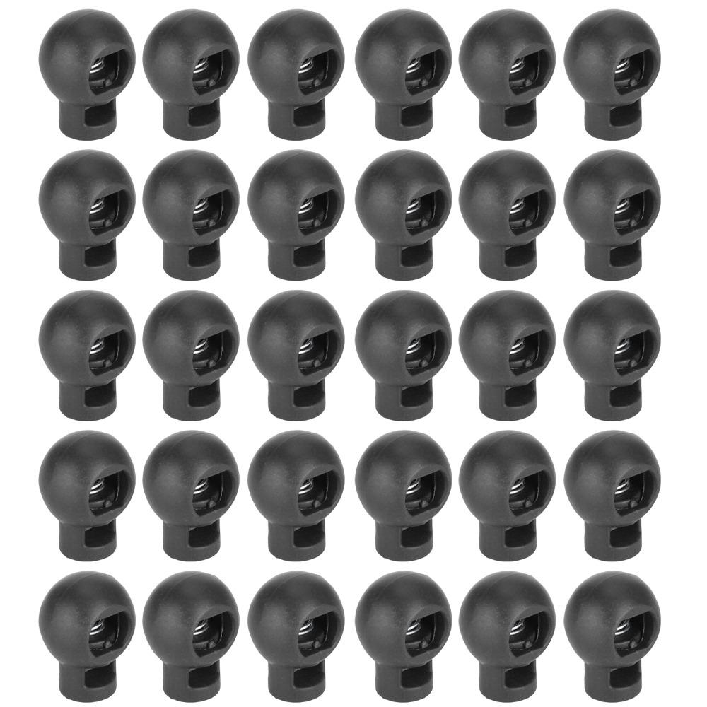 300pcs Single Hole Cord Locks Ball Shape Toggle Stopper Lanyard Spring Clip Luggage Accessories